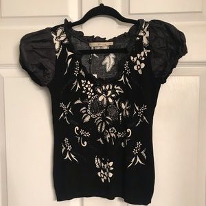 Blumarine Black and Cream Top